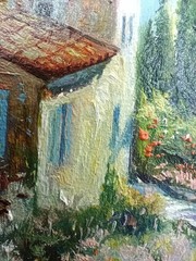Summer nature Oil painting Original art Country Landscape Flower meadow 4 x 6 in