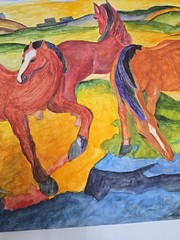 Watercolour Painting on Cardboard – Horses – Size 100cmx70cm by KÜHHIRT 2012 – No Frame