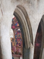 Charles J. Bridgman Cathedral Interior Oil on Canvas 1876 Listed Artist