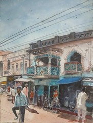 Watercolor Original Painting 12″ x 16″ „Puri, India“