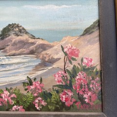 Oregon Beach Coast Painting Landscape American Listed Violet Parkhurst Vintage