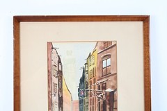 Vintage Vienna – Seileransse Scene Watercolor Painting Signed Illegible