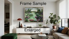 Lilly Pond Evening Abstract Impression Original Art Canvas, One Of A Kind
