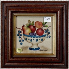 Theorem Painting by Jean Henry “Fruit in Blue Compote Bowl” 3×3 (83)