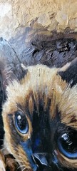 Original Cuban Art Painting by Yosvany Arango cat
