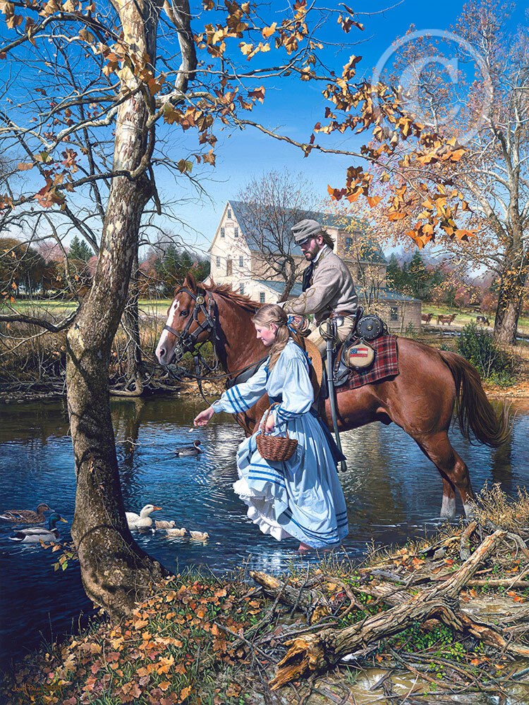 Courting Miss Nellie 1862 By John Paul Strain New Signed Studio Canvas Giclée