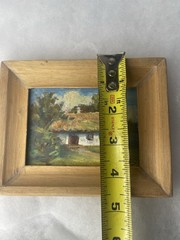 Mini Painting Hut Countryside Sunny Morning Landscape Argentina 6” X 4.5” Framed