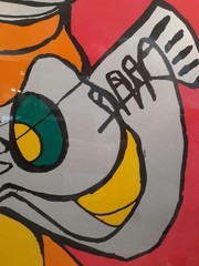 A-552 Karel Appel (Amsterdam, 1921 – Zurich, 2006) Serigraphy On Paper, Red