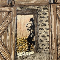 Vintage Morton Salt Girl Barn Country Painting Picture Art Canvas Hargrove Frame