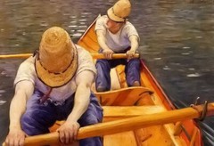 Oil painting gustave caillebotte – oarsmen young men boating hand painted in oil