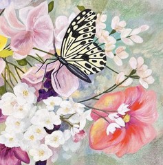 “Blooming Treasure” Painting Original Art | 16” x 20” | Pearl Bee Flowers