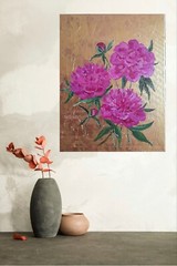 cornflower original oil painting, cornflower wall art, meadow flowers painting
