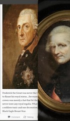 Antique Miniature Portrait Painting Frederick II Prussia 1700s Order Black Eagle