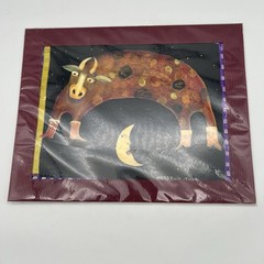 ALLISON MERRIWEATHER “Hey Diddle Diddle” Cow Moon Signed Print 14” x 11”