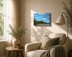 ORIGINAL Oil Painting by Elena Berest Landscape Wall art Contemporary Nature