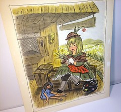 Vintage 1964 Children’s Story „The Arrival“ Victorian Train Scene Painting! Doll
