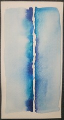 Blue And Purple Watercolor Bleed- Original Abstract Watercolor Painting Pair