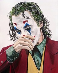 ✨ ORIGINAL PAINTING. Hand-Painted Canvas. Joker. Joaquin Phoenix. DC Comics Art
