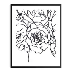 Original Abstract Flowers 9×12 Painting Acrylic Minimalist Wall Art Living Room