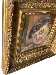 Attr. to KIKOINE (1892-1968) – School of Paris Oil – Selfportrait with Beret