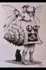 Ink On Cardboard Alain Donate 12×16 In Cuban Art Surrealismo
