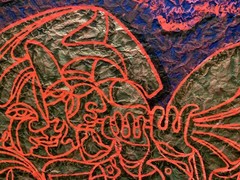 KRASNYANSKY „The Ancient Relief“ Original Painting COA, TRU-VUE, Large (52″x44″)