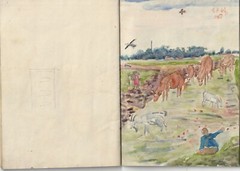 notebook with 18 watercolor drawings 14.5 x 20.5 cm