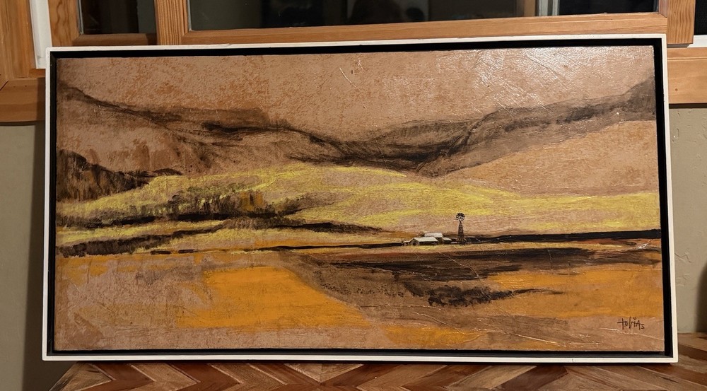 MIDCENTURY MODERN MARTIN TOBIAS Acrylic Collage Original Signed