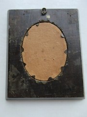 Antique miniature portrait of lady painting in period wooden frame