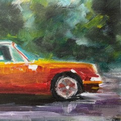 Painting Original Unique Fiery Porsche 911 Carrera Targa Sport Classic Car Frmd