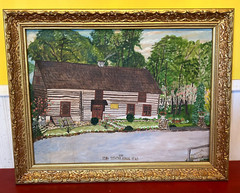 Vintage The Shelter House 22″H x 28″ Painting Framed Signed P.A. Winzer 1971