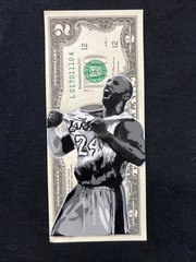 Kobe Bryant 2 Dollar bill painting Tattoo Art Graffiti Art Original Street Art