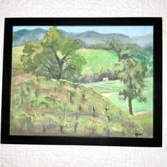 Vintage ocean seascape oil painting signed hand painted grass dunes