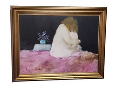 Borys Buzkij Framed Oil Painting on Board – Mother & Child 10.5″ X 13.5″