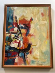 MID CENTURY PAINTING MODERNISM Abstract Colorful Bold 1960 Oil EXPRESSIONISM