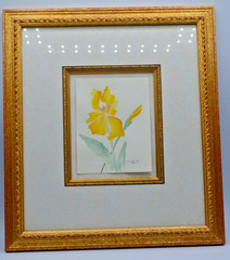 1996 Yellow Iris Watercolor Signed Original art Tennessee artist Lawerence Dye