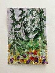 Forest Minimalist Art Simple Nature Trees Artwork Rustic Woodland Home Decor 4×6