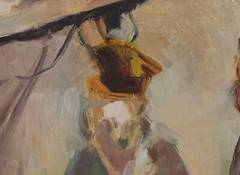 Artist and Art, Sculpture in Artist Studio, Original oil painting