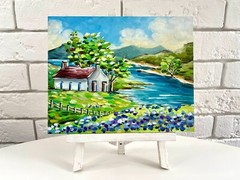 Bluebonnets Oil Painting Austin Texas Hill Country Original Art 8×10 in