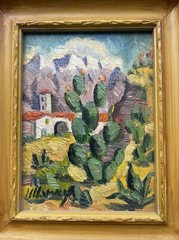 ANTIQUE MISSION PAINTING SMALL GEM IMPRESSIONISM LANDSCAPE CHURCH WOODSTOCK NY