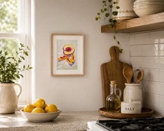 Peaches Original Oil Painting. Kitchen Art. 5×7 Inches. Unframed.
