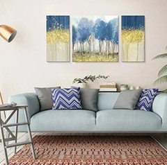 Large 10x20inch x 2pcs, 20x20inch x1pcs Modern Abstract Forest Canvas Wall Art