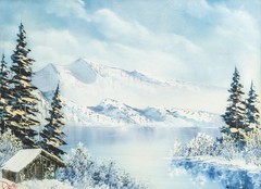 Bob Ross Painting Signed 18×24 Inch Original on Canvas w/ Bob Ross Inc COA