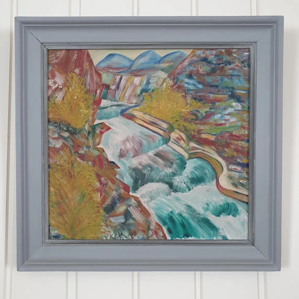 H Holmgren 1948 Vintage Swedish Mid Century Oil Painting Original Art