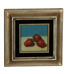 Original Oil Painting Of Strawberries By Raloh Soh