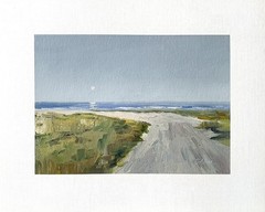 8×10 Original Oil Seascape Painting Landscape Ocean Beach Calm Moonlight Signed