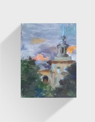 Oil painting City etude Ukrainian painter Unframed Decor original landscape art