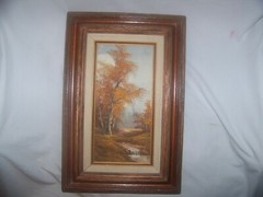 C. Inness(1874-1932)Artist CA Original Acrylic on Board Stream with Trees Signed