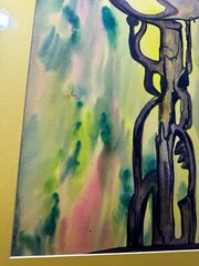 William Ferguson „An Abstract Composition“ Watercolor Painting -Framed