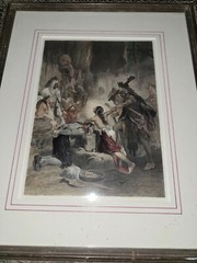 John Smith Saved By Pocahontas Alonzo Chappel 1861 Hand Colored Engraving
